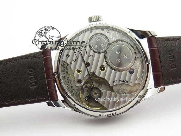 MIROTIME 0507 Sustainable Portuguese IW5444 SS White Dial RG Numbers On Brown Leather Strap A 7256